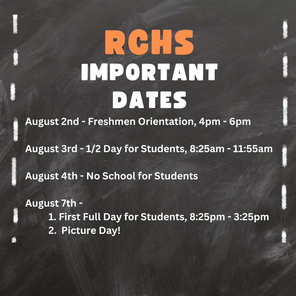 RCHS Important Dates Roane County High School