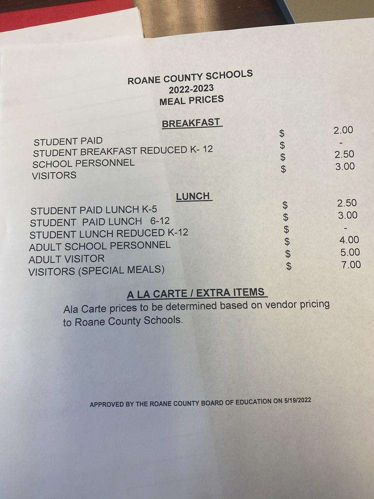 Breakfast & Lunch Prices