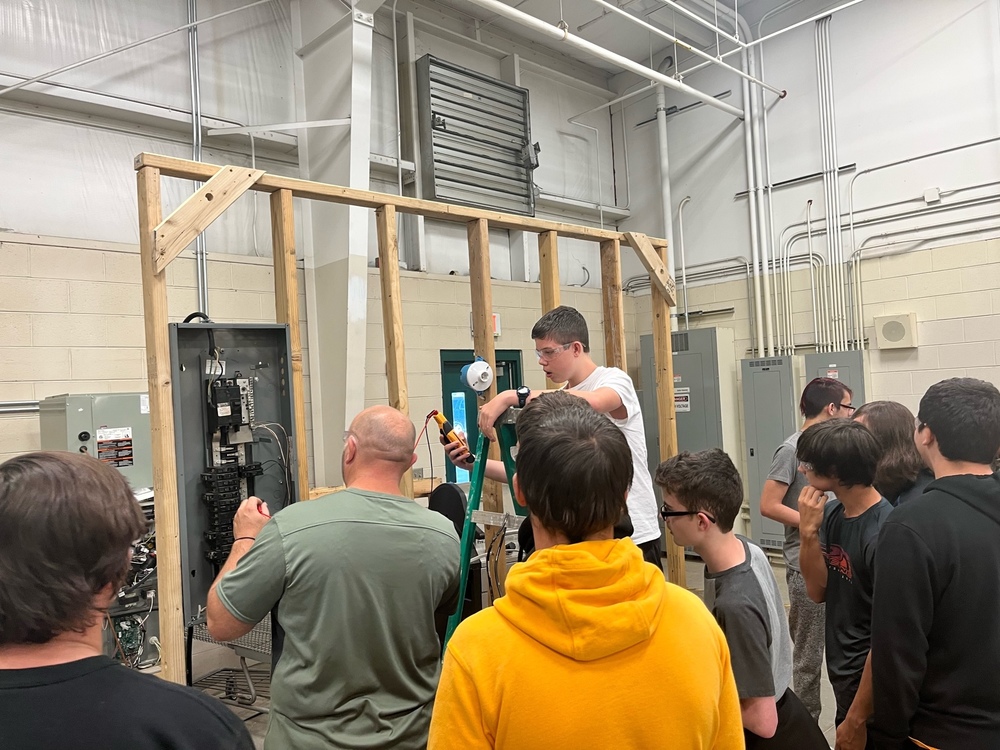 ​CTE in action! Mr. Dugger’s HVAC class is learning about correct polarity and voltage with circuits in a breaker box. Everyday, CTE students are experiencing career-focused activities through hands on learning activities in our shops and labs!​