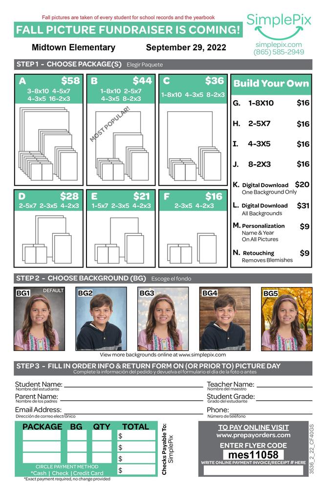 School Picture Pricing