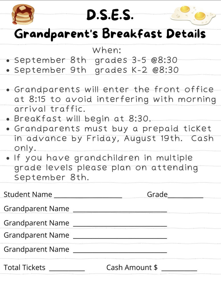 Grandparent's Breakfast R.S.V.P.