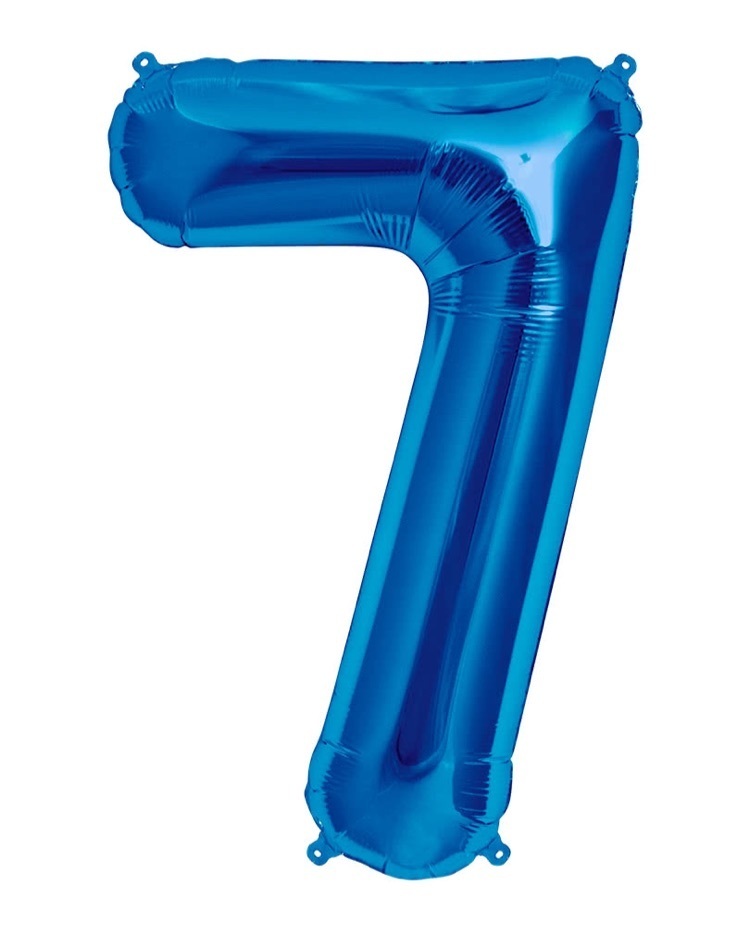 blue seven balloon