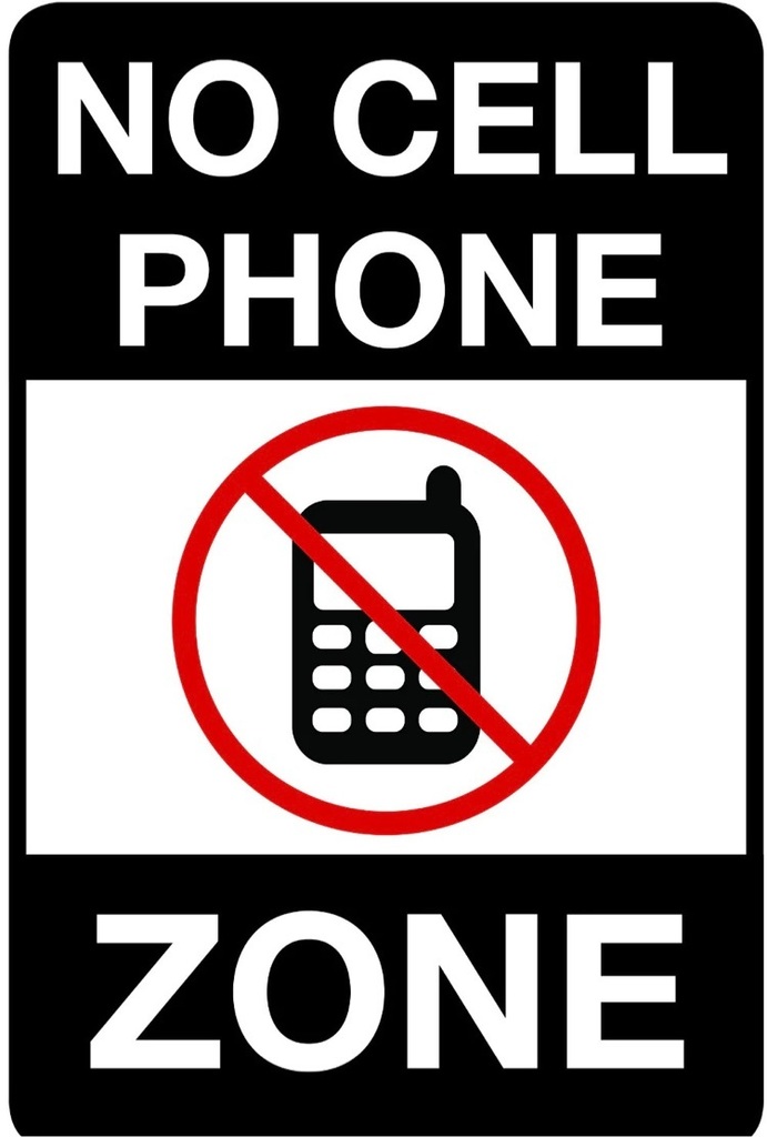 no cell phone zone sign