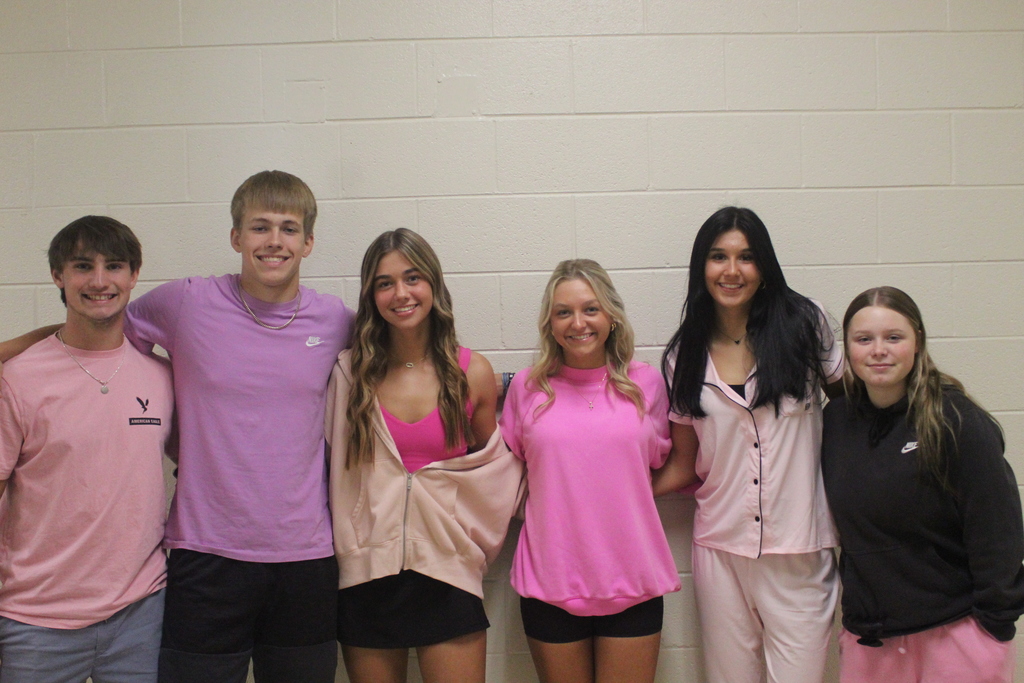 students dressed up in pink